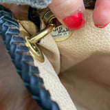 The Swan Crossbody - Vintage Monogram in Black with Brass Chain