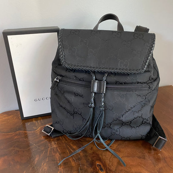 The Loon - Vintage GG Mini Backpack in Black