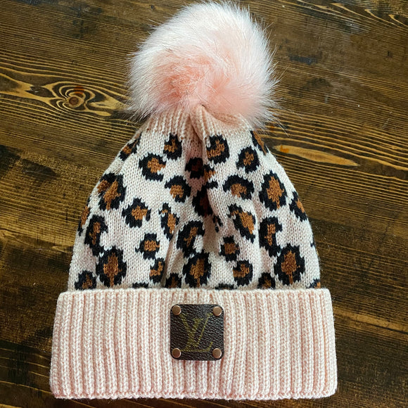 Upcycled Louis Vuitton leopard print trucker hat  Leopard print beanie,  Pink ball caps, Retro hats