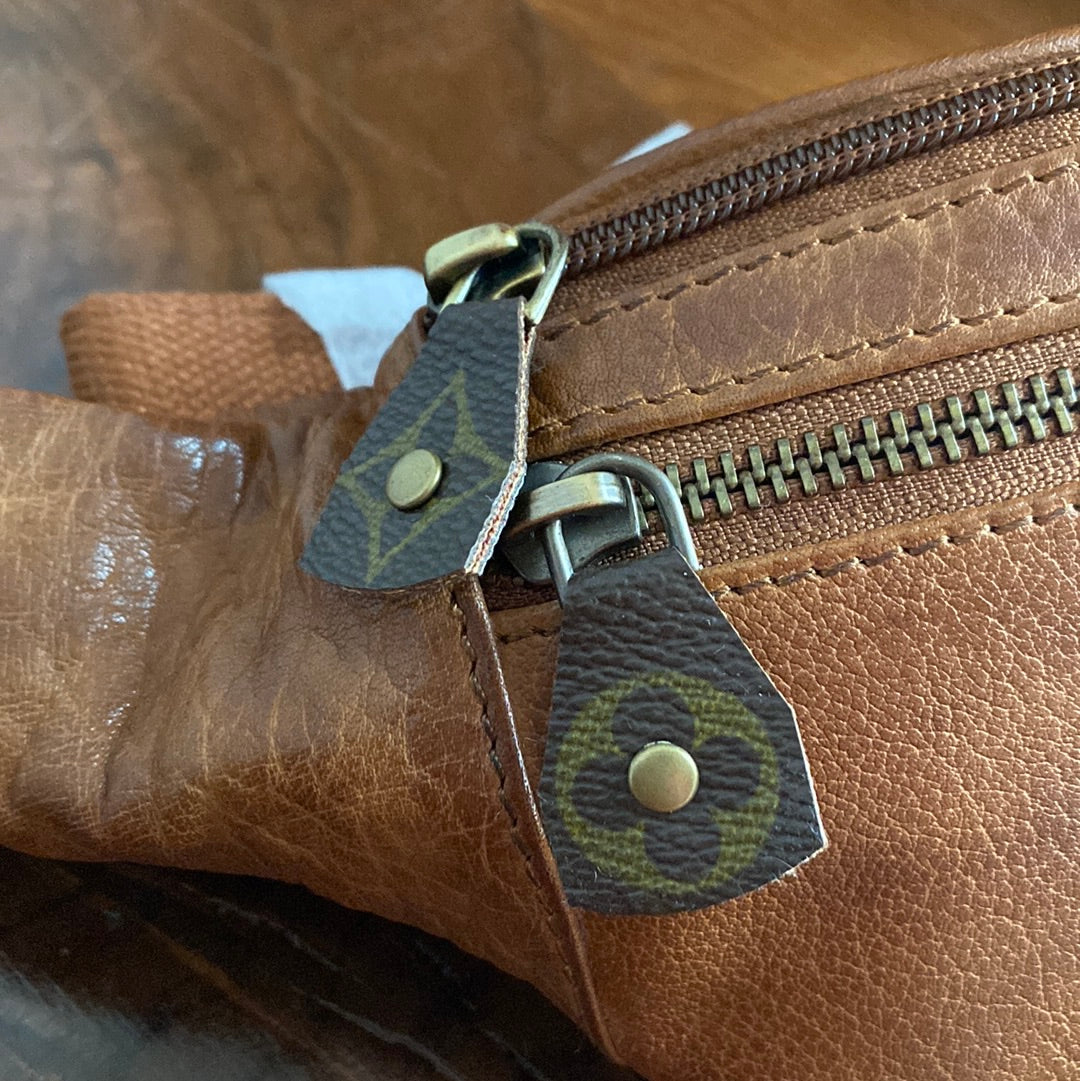 Dark Tan Leather Sling Bag/Fanny Pack/Bumbag - Monogram LV