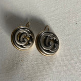 Mixed Metal GG Button Earrings