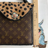 The Robin - Vintage Monogram Cheetah Crossbody
