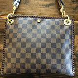 The Nuthatch - Vintage Damier Crossbody with Cheetah Strap