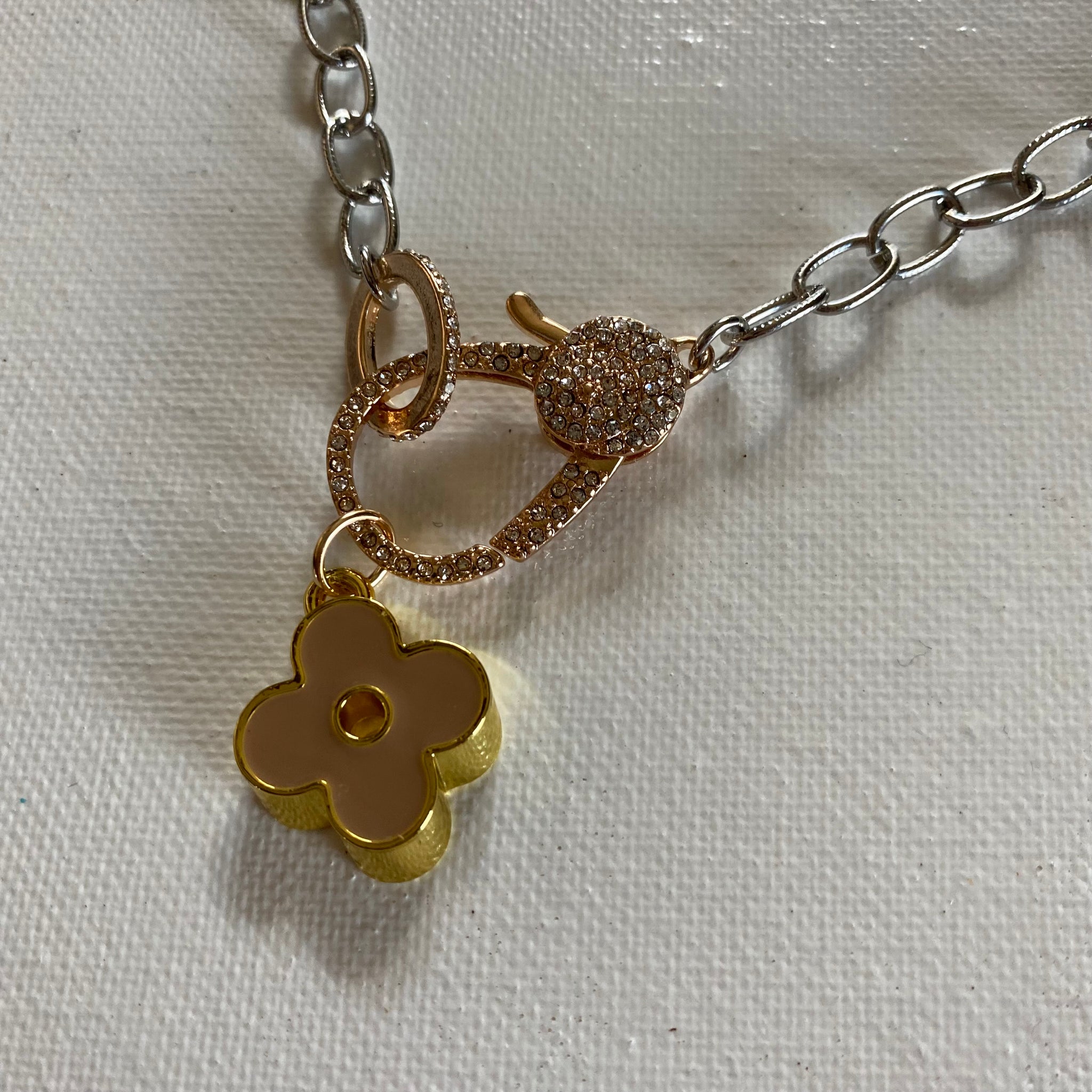 LV Blush Quatrefoil Charm Necklace with fun Rose Gold Clasp – Beauty Bird  Vintage