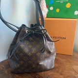 The Owl - Vintage Monogram Shoulder Bag in Black