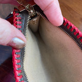 The Junco Crossbody - Vintage Monogram in Red