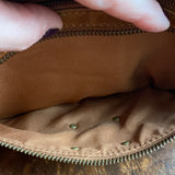 Dark Tan Leather Sling Bag/Fanny Pack/Bumbag - Damier Ebene LV