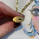 Key to My Heart Brass Padlock on Gold-Filled Paperclip Chain Necklace