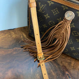 The Partridge Crossbody Bag - Vintage Monogram in Tan Fringe