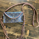 The Junco - Vintage Monogram in Whiskey Crossbody Bag