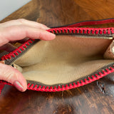 The Junco Crossbody - Vintage Monogram in Red