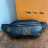Black Leather Sling Bag/Fanny Pack/Bumbag - Monogram LV