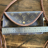 The Junco - Vintage Monogram in Whiskey Crossbody Bag