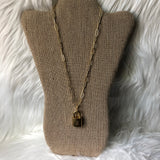 Key to My Heart Brass Padlock Paperclip Chain Necklace