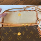 The Junco - Vintage Monogram in Vachetta Shoulder/Crossbody Bag