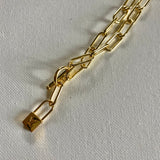Lock Charm on Gold-Filled Link Chain with Toggle Clasp