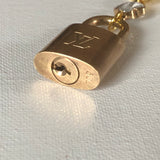 Lock up My Heart Brass Padlock & Quatrefoil Crystal on Paperclip Chain
