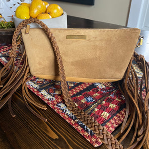 The Junco - Vintage Suede GG in Tan Crossbody