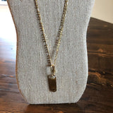 Zip It! Upcycled Zipper on Gold Filled Herribone Necklace