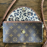 The Junco - Vintage Monogram in Whiskey Crossbody Bag