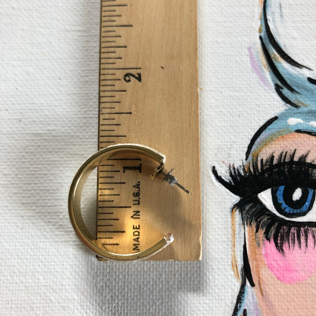 Logo Hoop Earrings - Upcycled LV Canvas