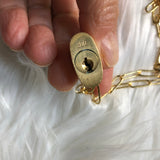 Key to My Heart Brass Padlock Paperclip Chain Necklace