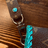 The Cardinal - Turquoise Vintage Card Holder/Wallet/Keychain
