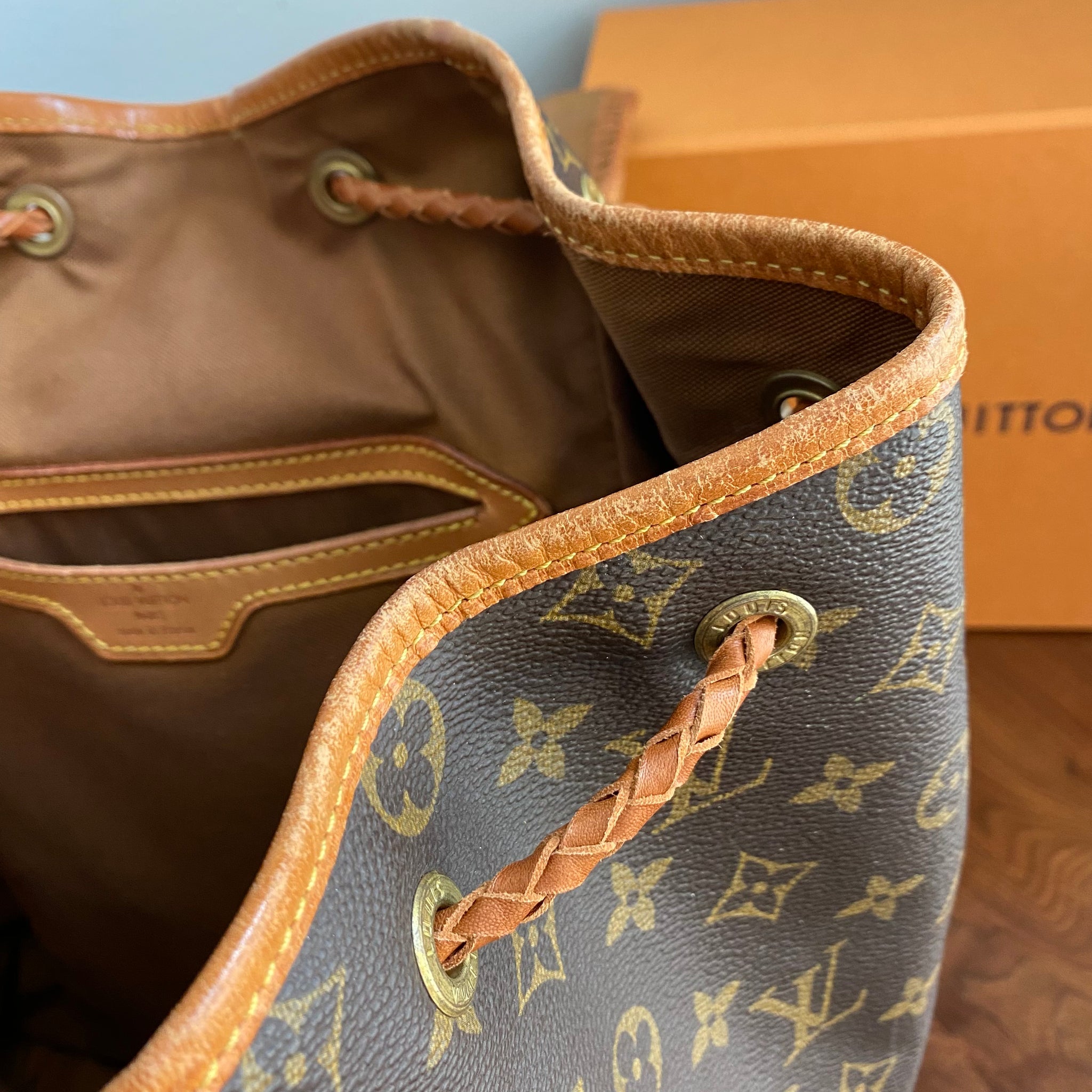 The Loon - Vintage Monogram Backpack in Tan – Beauty Bird Vintage