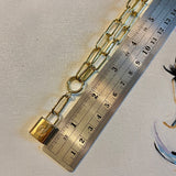 Lock Charm on Gold-Filled Mixed Chain with Toggle Clasp