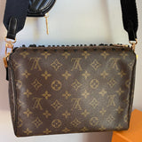 The Partridge - Vintage Monogram in Black Fringe Crossbody Bag