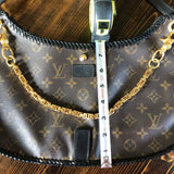 The Peacock - Vintage Monogram Black Hobo Crossbody