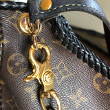 The Peacock - Vintage Monogram Black Hobo Crossbody