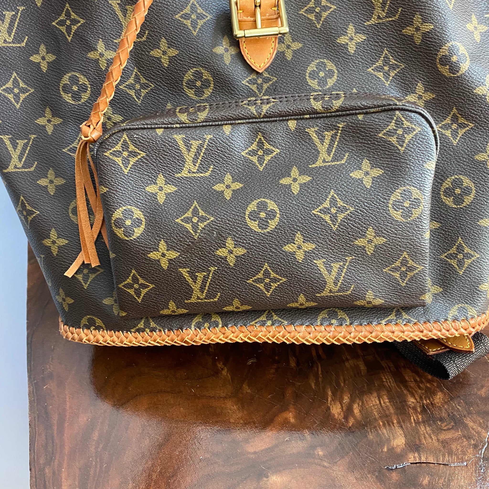 The Loon - Vintage Monogram Backpack in Tan – Beauty Bird Vintage