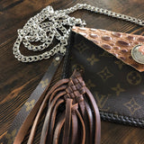 The Fringed Wren - Cognac Vintage Wristlet/Crossbody/Clutch Bag