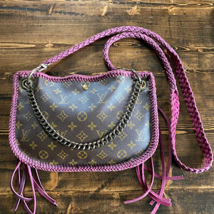 The Peacock - Vintage Monogram Hobo Crossbody in Violet