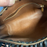The Partridge - Vintage Monogram in Black Fringe Crossbody Bag