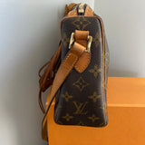 The Partridge Crossbody Bag - Vintage Monogram in Tan Fringe