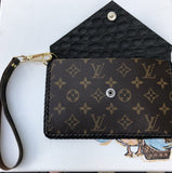 The Wren - Black Vintage Wristlet Bag | Upcycled