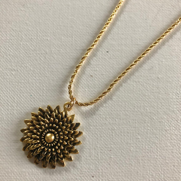 The Lotus on a Gold Filled Rope Chain