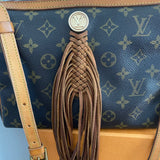 The Partridge Crossbody Bag - Vintage Monogram in Tan Fringe