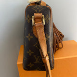 The Partridge Crossbody Bag - Vintage Monogram in Tan Fringe