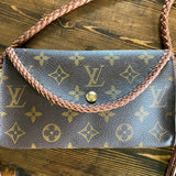 The Junco - Vintage Monogram in Whiskey Crossbody Bag