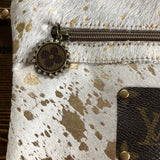 The Mockingbird - Gold Splatter Hair on Hide Wristlet Bag