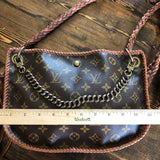 The Peacock - Vintage Monogram Hobo Crossbody in Caramel - Antique Brass Hardware