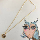 Gold/Silver LV Button Necklace - GF Box Chain