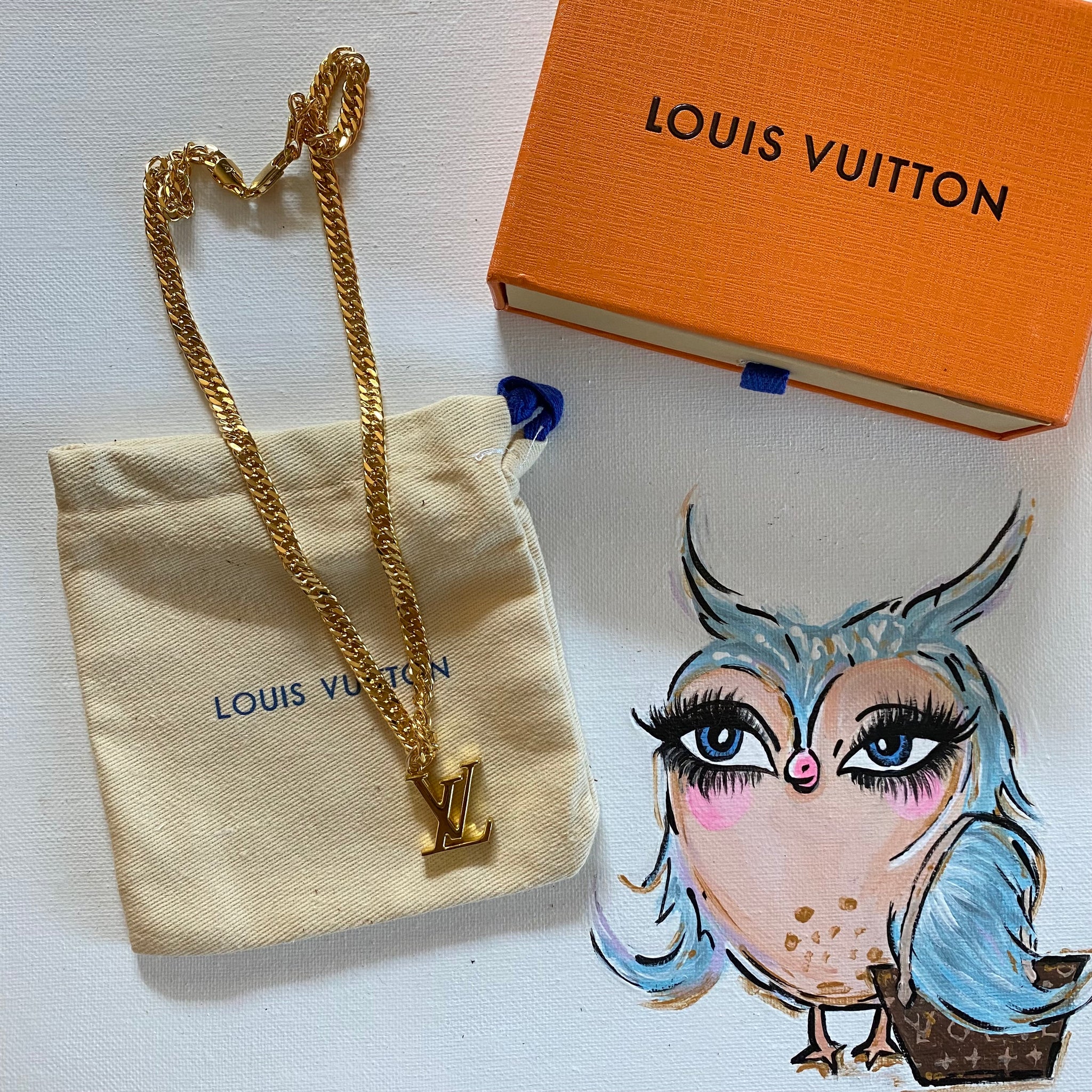 LV Double Charm Necklace - Gold-Filled Rolo Chain – Beauty Bird