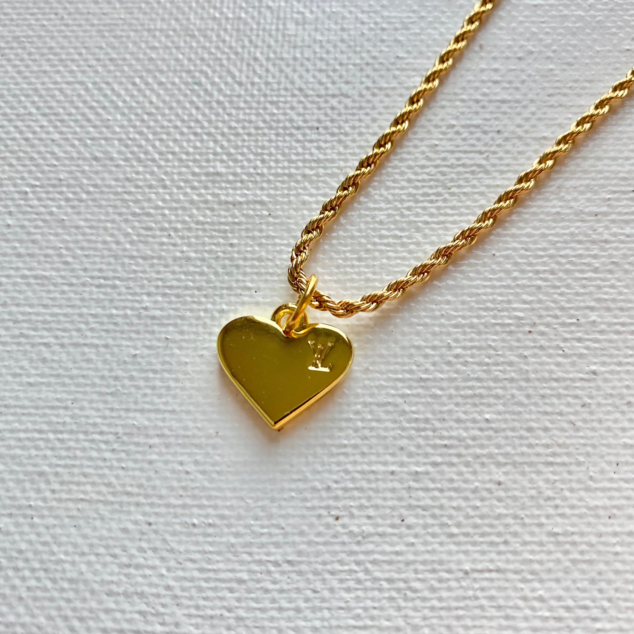 lv necklace heart