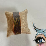 Bulk order - At least 10 Adjustable Bracelet Cuffs in Upcycled LV Monogram