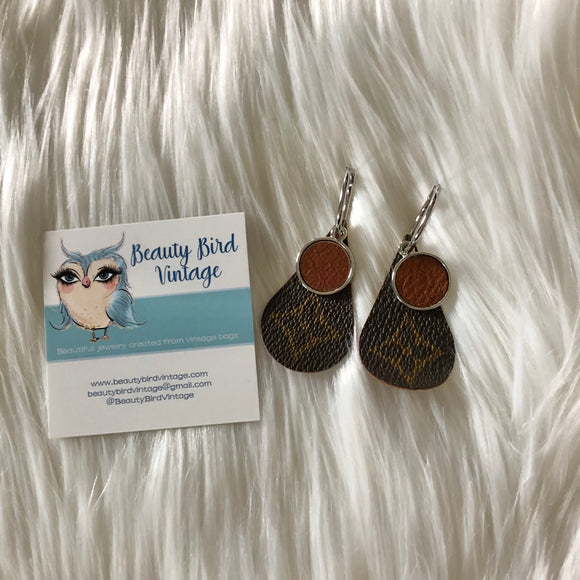 Upcycled Louis Vuitton Snakeskin and Leather Earrings – Red Bison Home