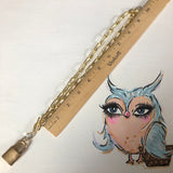 Lock up My Heart Brass Padlock & Quatrefoil Crystal on Paperclip Chain